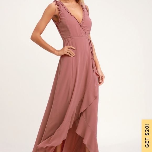 Lulus Dresses & Skirts - LuLus Mauve HighLow Slit Wrap Around Dress